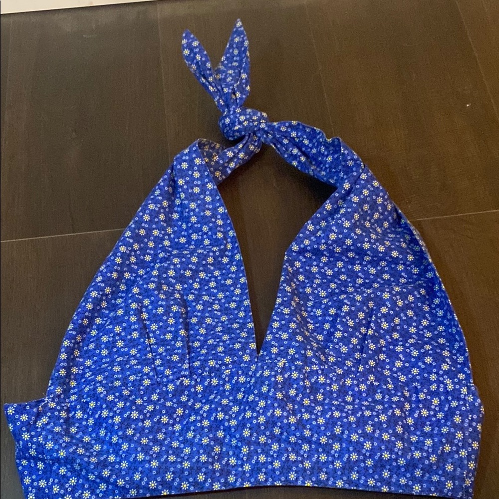 Vintage Blue Floral Halter Camisole